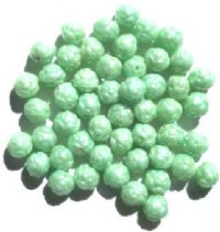 50 7mm Jadeite Lustre Glass Rose Beads